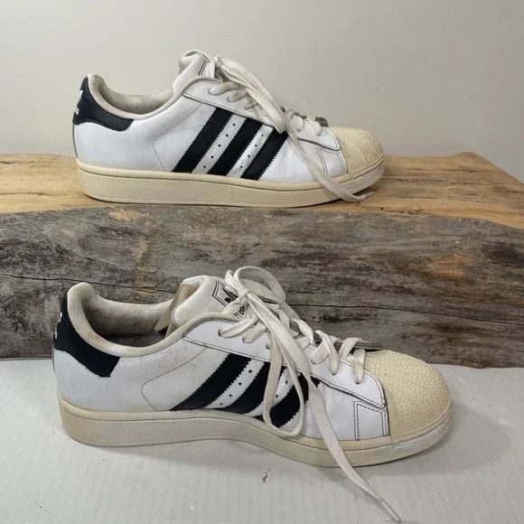 Men's Adidas Superstar 2 White Leather Athletic Tennis‎ Shoes G17068 - 7.5 READ - Picture 5 of 10